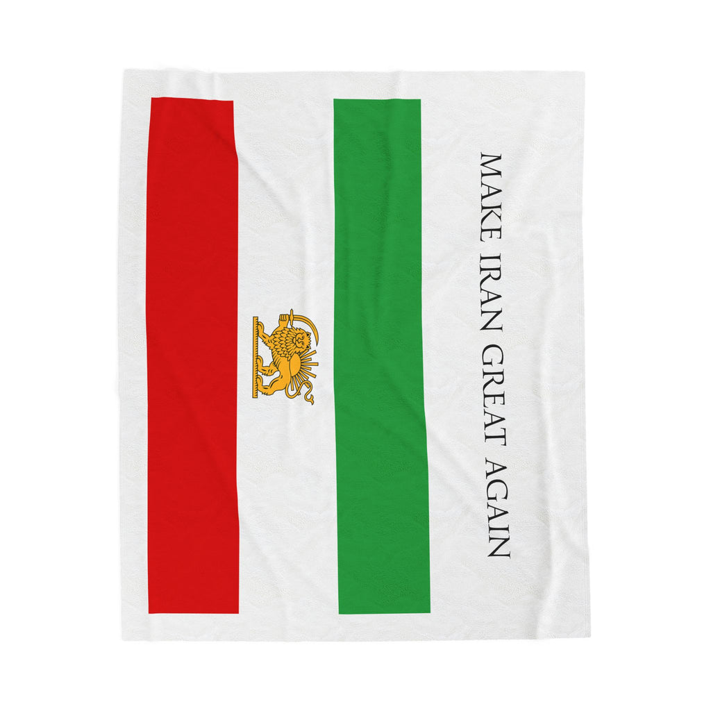 Velveteen Plush Blanket — "Make Iran Great Again" Flag Design