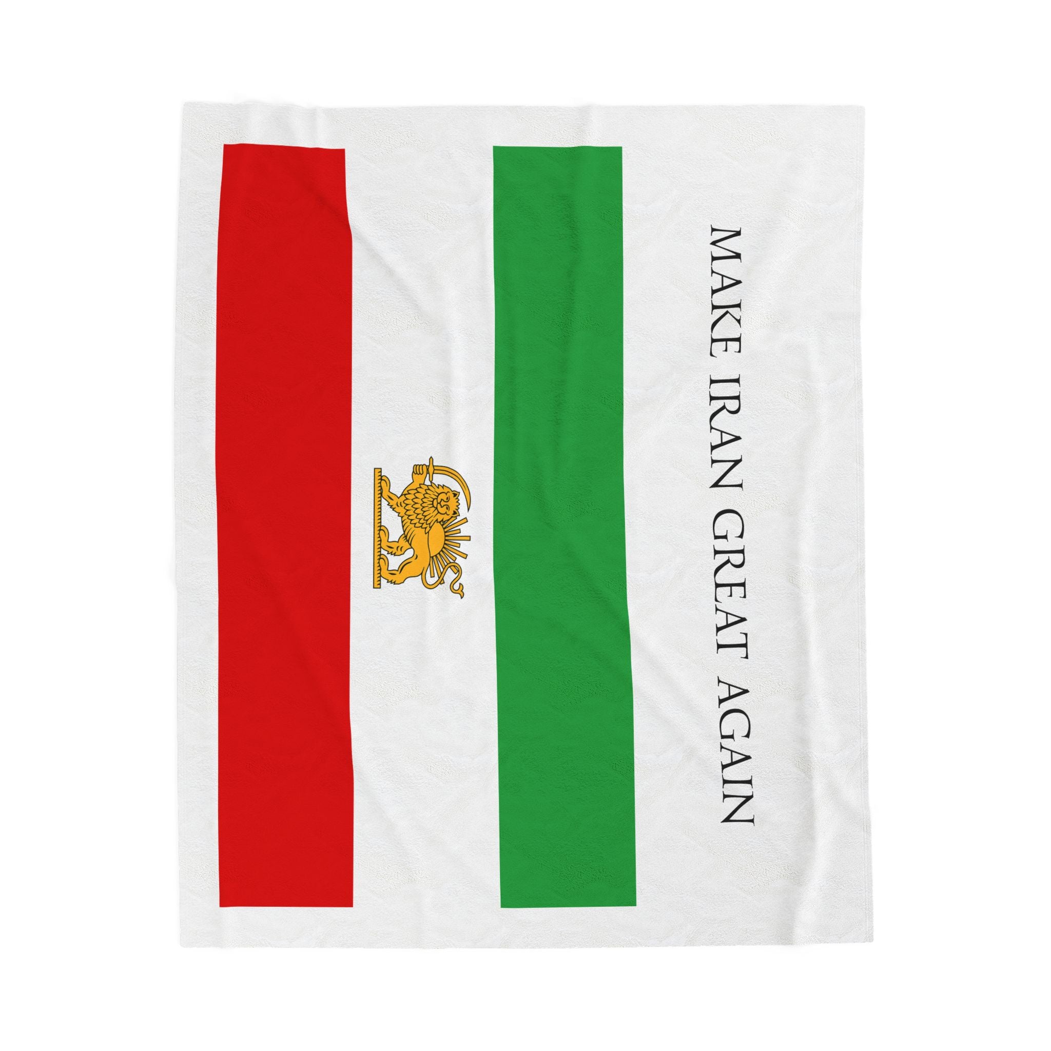 Velveteen Plush Blanket — "Make Iran Great Again" Flag Design