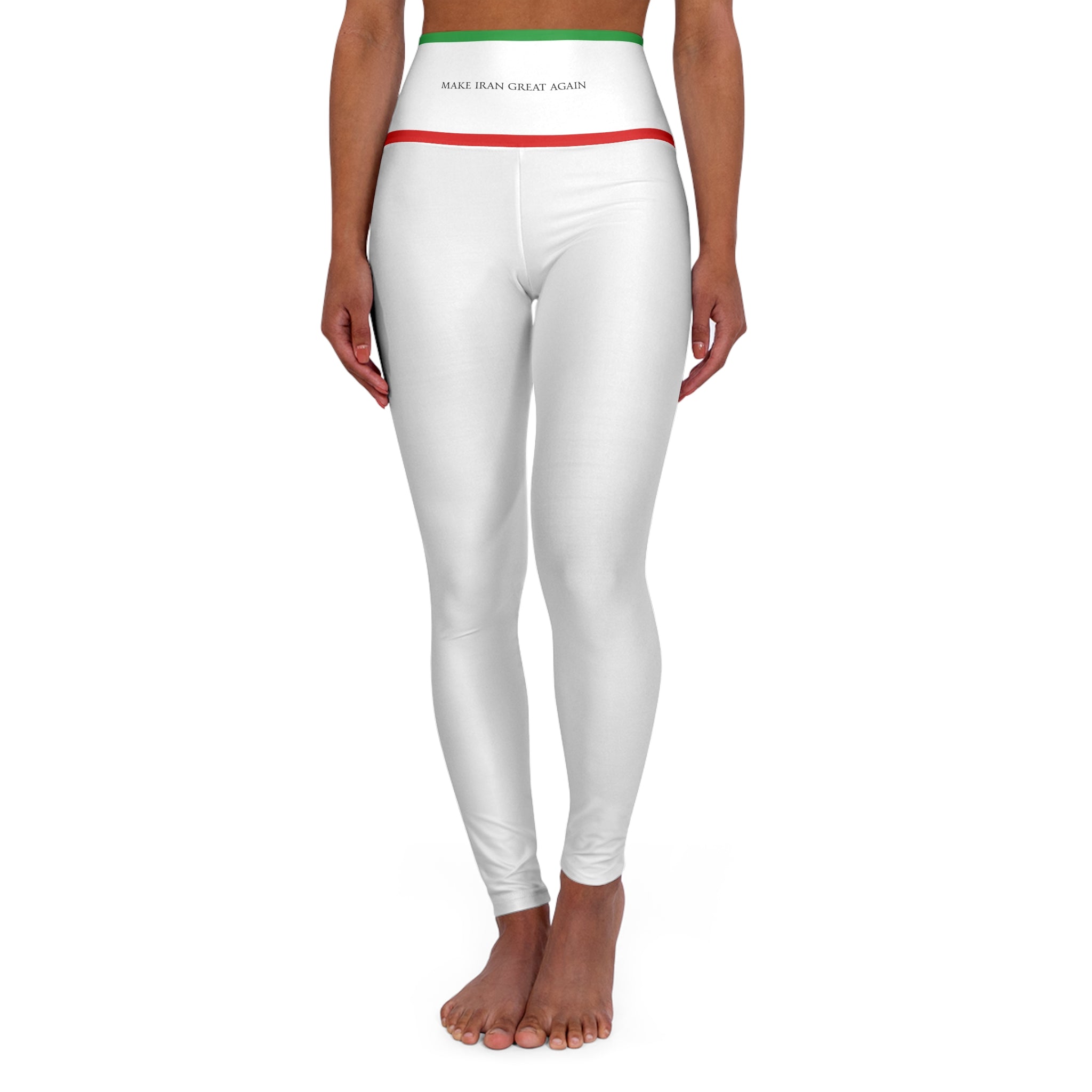 High-Waisted Yoga Leggings — 'Make Iran Great Again' with Vintage Lion Emblem