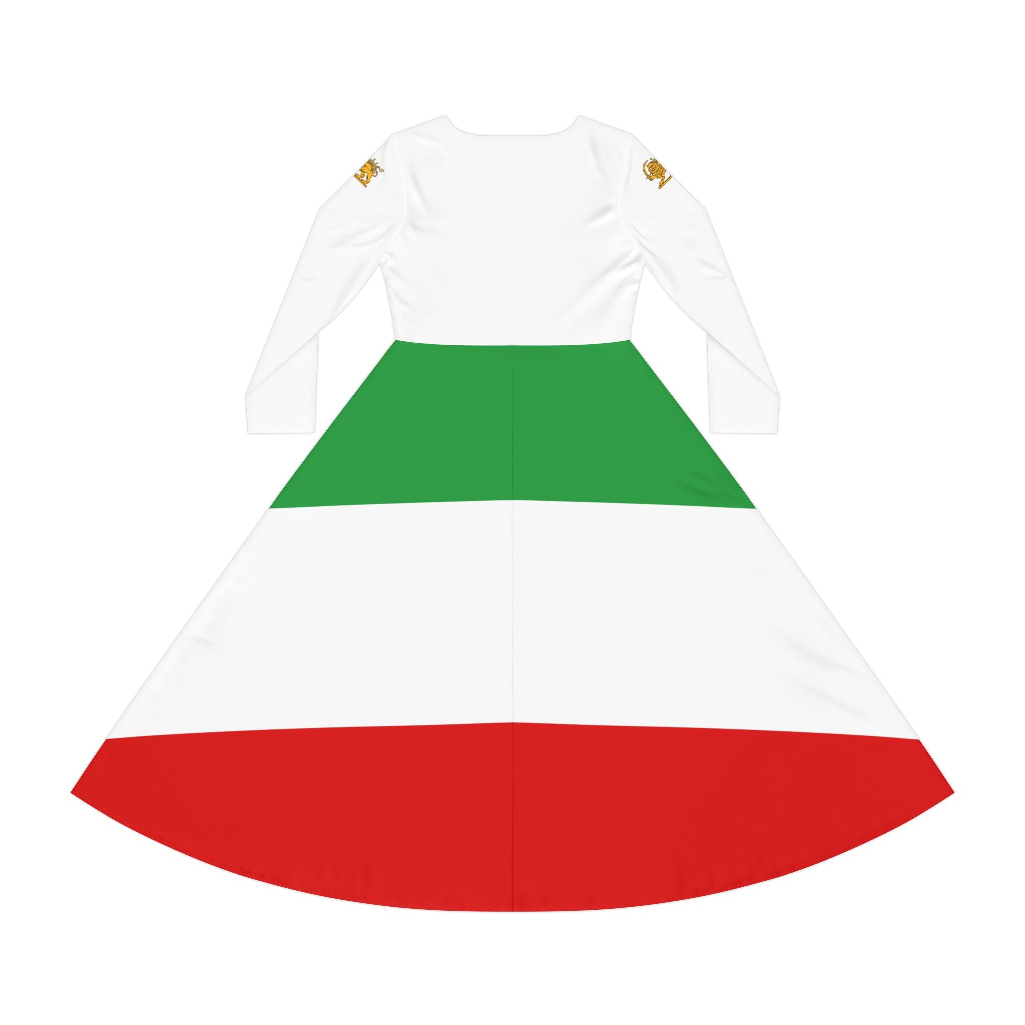 Iranian Flag Dance Dress — "Make Iran Great Again" Long Sleeve Skater Dress