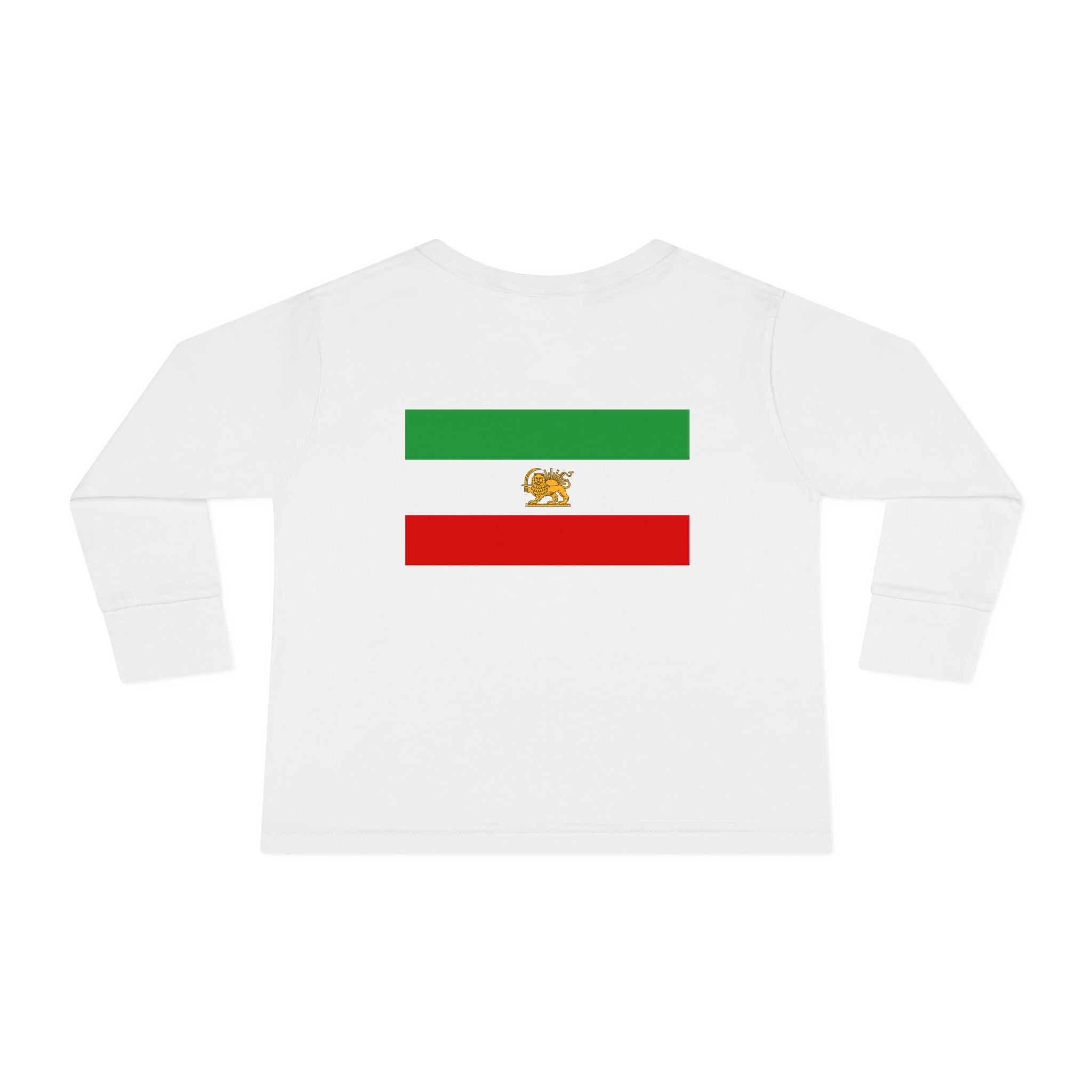 Toddler Long Sleeve Tee — "Iranian Lives Matter" Kids' Long Sleeve Shirt with Historical Persian Flag (Protest & Heritage)