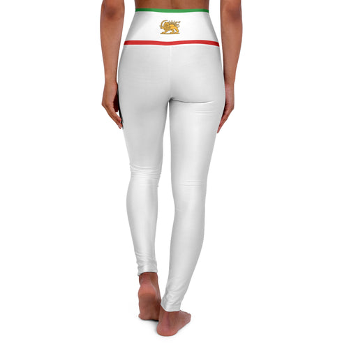 High-Waisted Yoga Leggings — 'Make Iran Great Again' with Vintage Lion Emblem